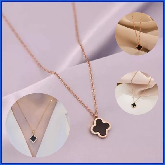 NEW Luxuriously Flower Four Leaf Clover Lucky Charm Necklace - Picture 3 of 14